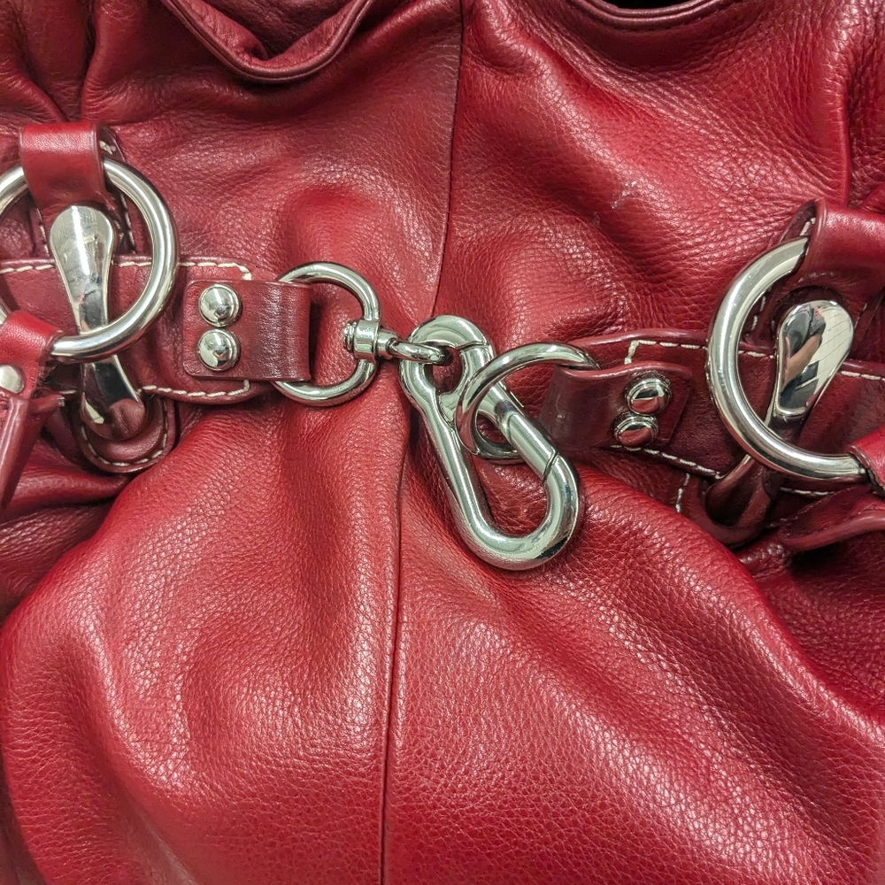 B.Makowski Deep Red Genuine Leather Bag Purse